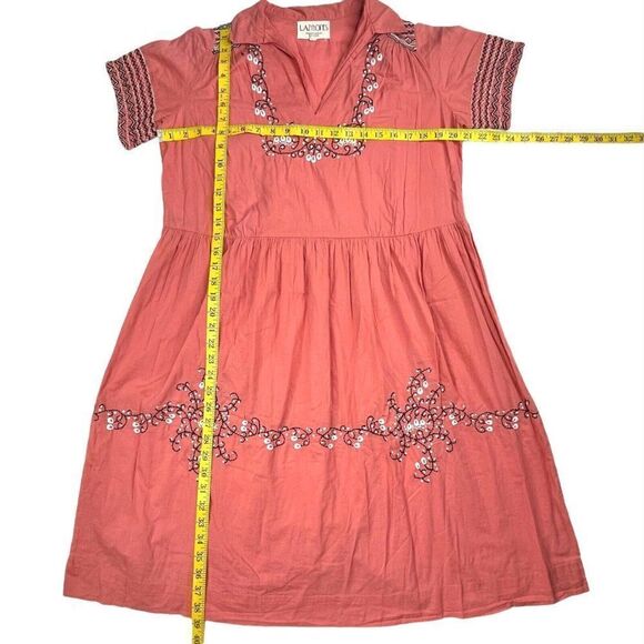 Anthropologie Lazybones Pink Embroidered Dress - Picture 7 of 8